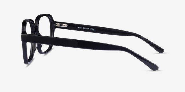 Kurt Black AcetateEyeglass Frames from EyeBuyDirect, Side View