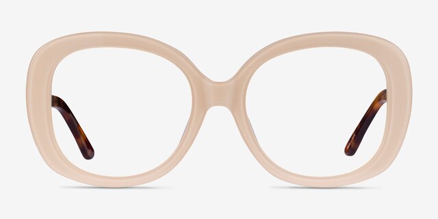 Tess Cream & Tortoise AcetateEyeglass Frames from EyeBuyDirect, Front View