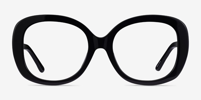 Tess Black AcetateEyeglass Frames from EyeBuyDirect, Front View