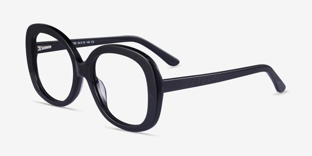 Tess Black AcetateEyeglass Frames from EyeBuyDirect, Angle View