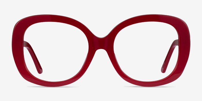Tess Burgundy Acetate Eyeglass Frames from EyeBuyDirect