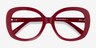 Tess Burgundy AcetateEyeglass Frames from EyeBuyDirect, Closed View