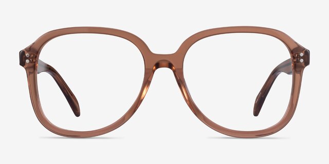 Tripp Clear Brown AcetateEyeglass Frames from EyeBuyDirect, Front View