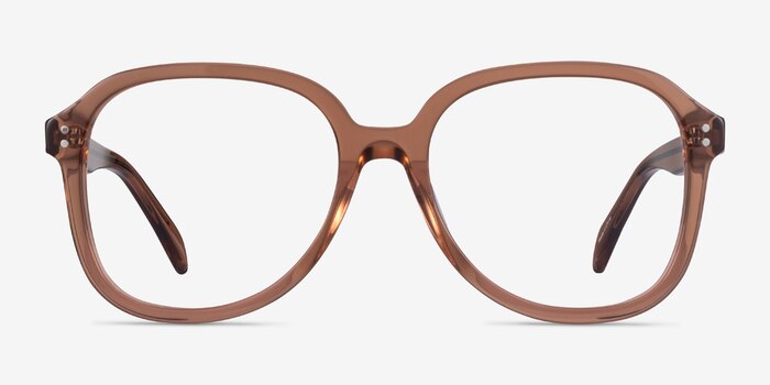 Tripp Clear Brown Acétate Montures de lunettes de vue d'EyeBuyDirect
