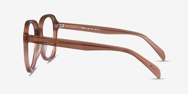 Tripp Clear Brown AcetateEyeglass Frames from EyeBuyDirect, Side View