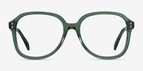 Tripp Clear Green Acétate Montures de lunettes de vue d'EyeBuyDirect, Vue de Face
