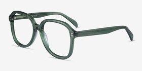 Tripp Clear Green Acétate Montures de lunettes de vue d'EyeBuyDirect, Vue d'Angle