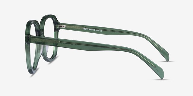 Tripp Clear Green AcétateMontures de lunettes de vue d'EyeBuyDirect, Vue de Côté