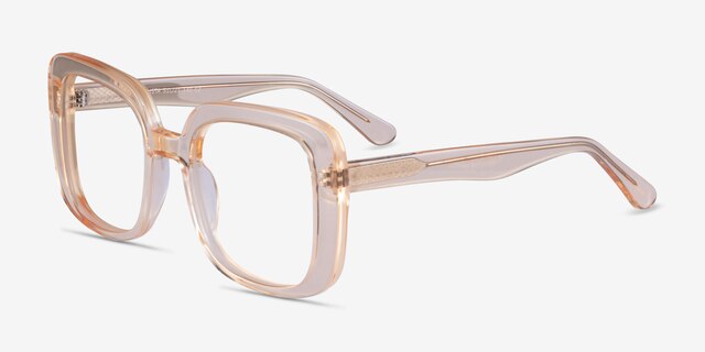 Calista Clear Yellow AcetateEyeglass Frames from EyeBuyDirect, Angle View