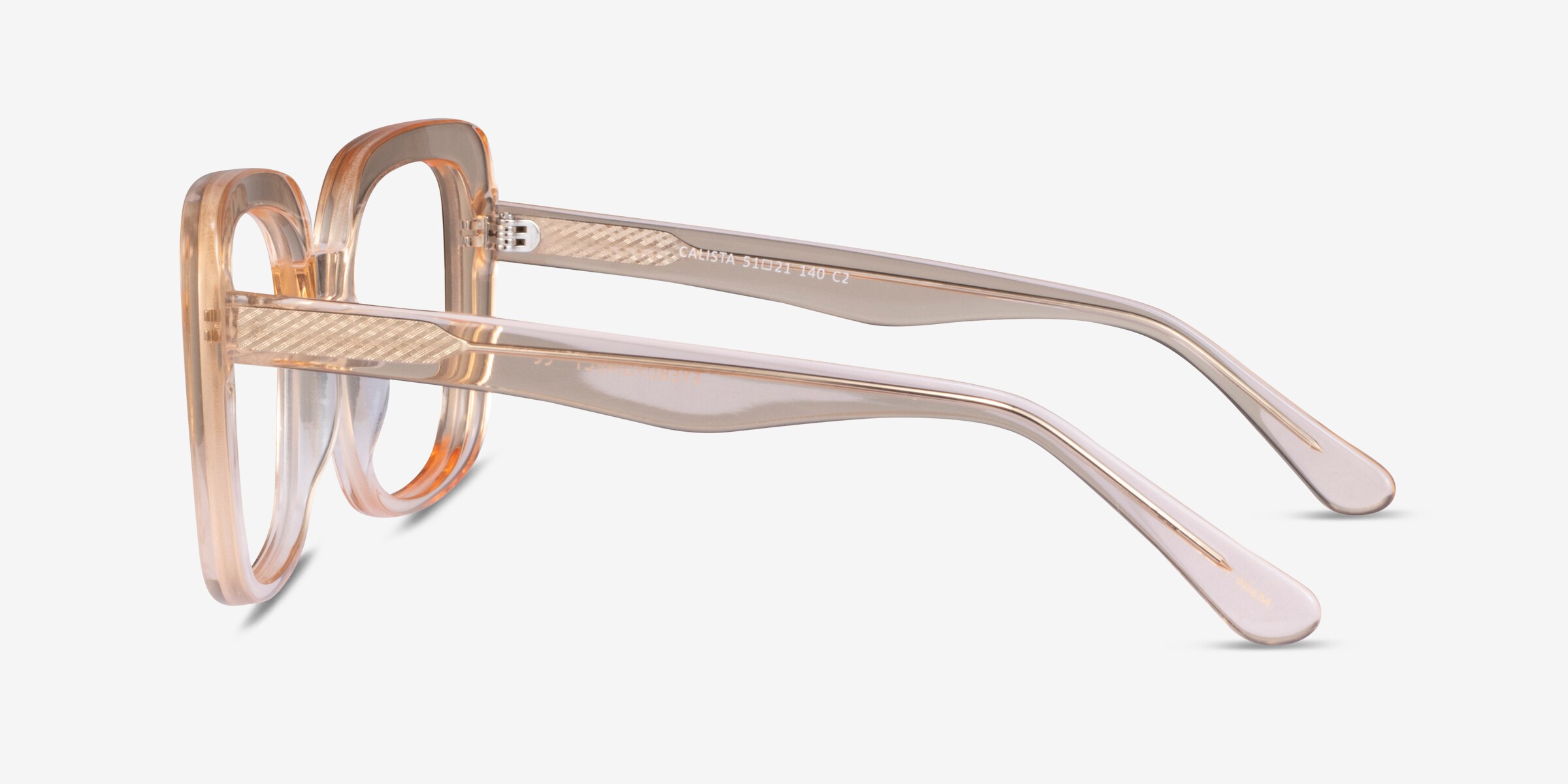 Progressive eyeglasses Online with Mediumfit, square, Full-Rim Acetate Design — Calista in Clear Yellow/tortoise/black by Eyebuydirect - Lenses