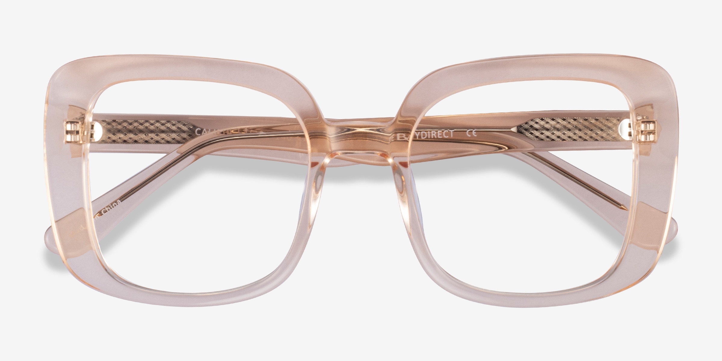 Progressive eyeglasses Online with Mediumfit, square, Full-Rim Acetate Design — Calista in Clear Yellow/tortoise/black by Eyebuydirect - Lenses
