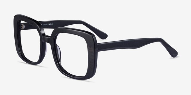 Calista Black AcetateEyeglass Frames from EyeBuyDirect, Angle View