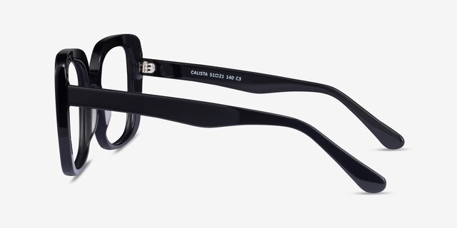 Calista Black AcetateEyeglass Frames from EyeBuyDirect, Side View