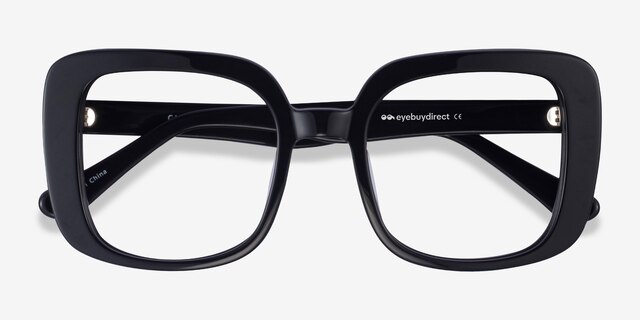 Calista Black AcetateEyeglass Frames from EyeBuyDirect, Closed View