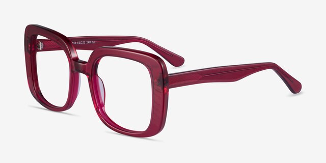 Calista Raspberry AcetateEyeglass Frames from EyeBuyDirect, Angle View