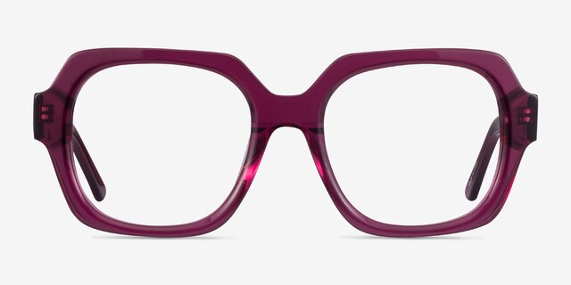 Ellen Clear Purple AcetateEyeglass Frames from EyeBuyDirect, Front View