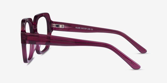 Ellen Clear Purple AcetateEyeglass Frames from EyeBuyDirect, Side View