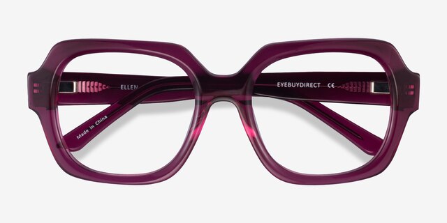 Ellen Clear Purple AcetateEyeglass Frames from EyeBuyDirect, Closed View