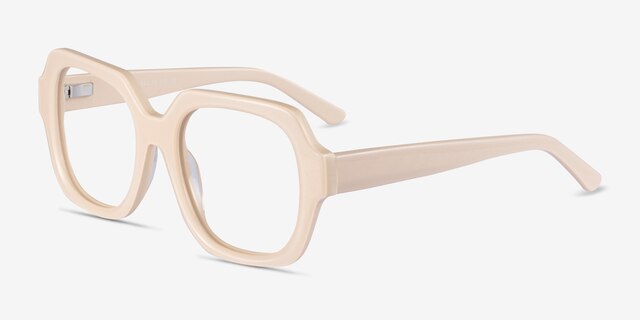 Ellen Cream AcétateMontures de lunettes de vue d'EyeBuyDirect, Vue d'Angle