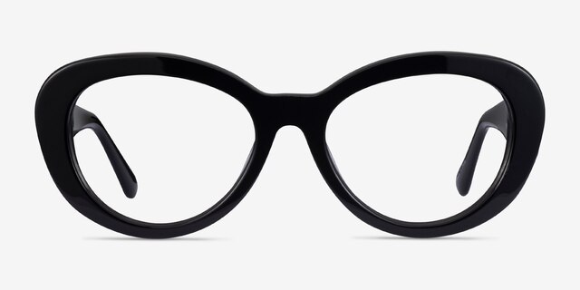 Dahlia Black AcetateEyeglass Frames from EyeBuyDirect, Front View
