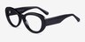 Dahlia Black AcetateEyeglass Frames from EyeBuyDirect, Angle View