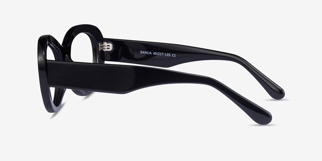 Dahlia Black AcetateEyeglass Frames from EyeBuyDirect, Side View