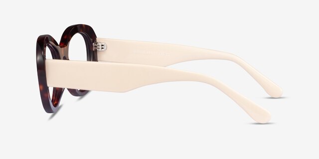 Dahlia Tortoise & Cream AcetateEyeglass Frames from EyeBuyDirect, Side View