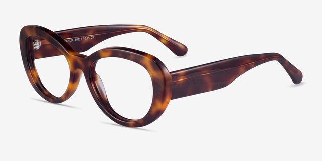 Dahlia Tortoise AcetateEyeglass Frames from EyeBuyDirect, Angle View
