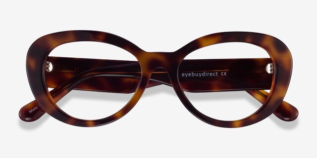 Dahlia Tortoise AcetateEyeglass Frames from EyeBuyDirect, Closed View