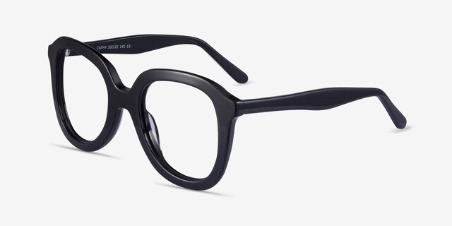 Cathy Black AcetateEyeglass Frames from EyeBuyDirect, Angle View