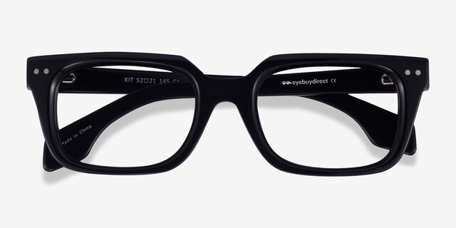 Kit Black AcetateEyeglass Frames from EyeBuyDirect, Closed View