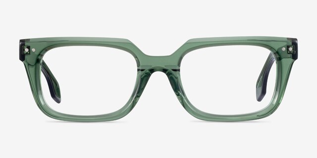 Kit Clear Green AcetateEyeglass Frames from EyeBuyDirect, Front View