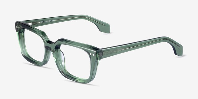 Kit Clear Green AcetateEyeglass Frames from EyeBuyDirect, Angle View