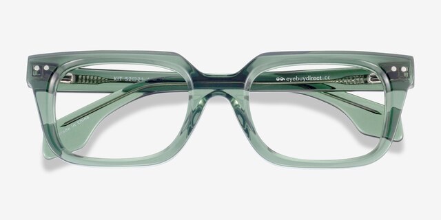 Kit Clear Green AcetateEyeglass Frames from EyeBuyDirect, Closed View