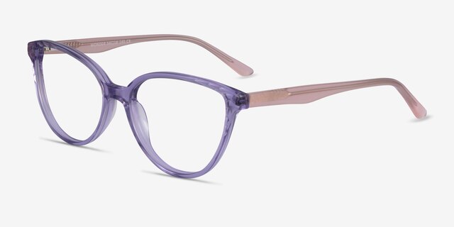 Wonder Clear Purple Pink AcetateEyeglass Frames from EyeBuyDirect, Angle View
