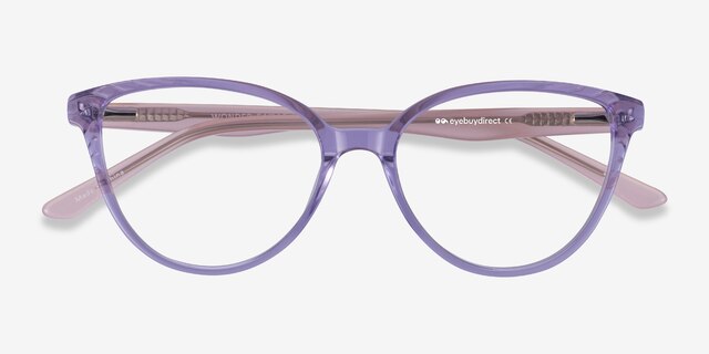 Wonder Clear Purple Pink AcetateEyeglass Frames from EyeBuyDirect, Closed View