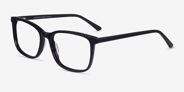 Meridian Black AcetateEyeglass Frames from EyeBuyDirect, Angle View
