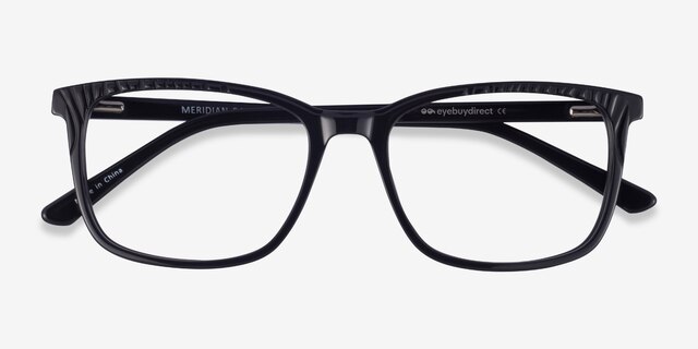 Meridian Black AcetateEyeglass Frames from EyeBuyDirect, Closed View