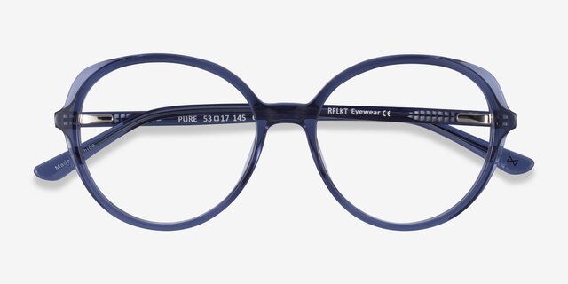 Pure Clear Blue AcétateMontures de lunettes de vue d'EyeBuyDirect, Vue Rapprochée