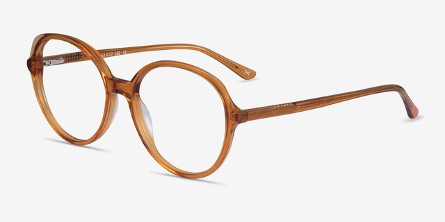 Pure Orange AcetateEyeglass Frames from EyeBuyDirect, Angle View