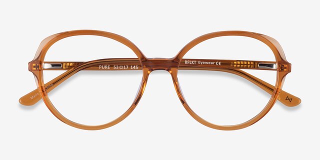 Pure Orange AcetateEyeglass Frames from EyeBuyDirect, Closed View