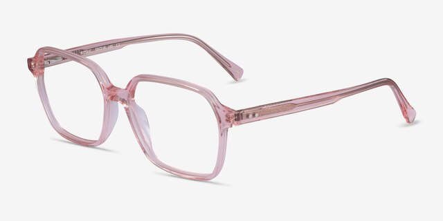 Bucolic Clear Pink AcetateEyeglass Frames from EyeBuyDirect, Angle View