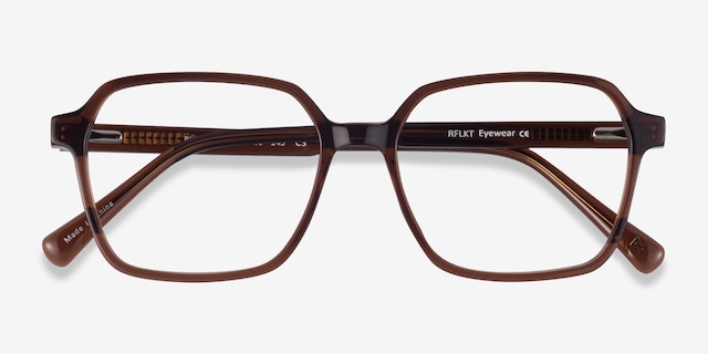 Bucolic Clear Brown AcetateEyeglass Frames from EyeBuyDirect, Closed View