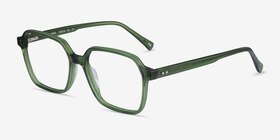 Bucolic Clear Green Acétate Montures de lunettes de vue d'EyeBuyDirect, Vue d'Angle