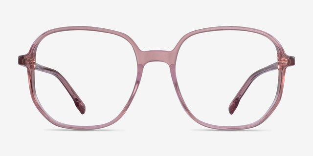Natural Clear Pink AcétateMontures de lunettes de vue d'EyeBuyDirect, Vue de Face