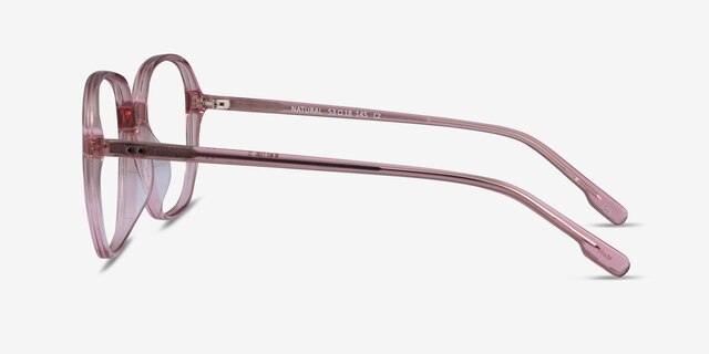 Natural Clear Pink AcétateMontures de lunettes de vue d'EyeBuyDirect, Vue de Côté
