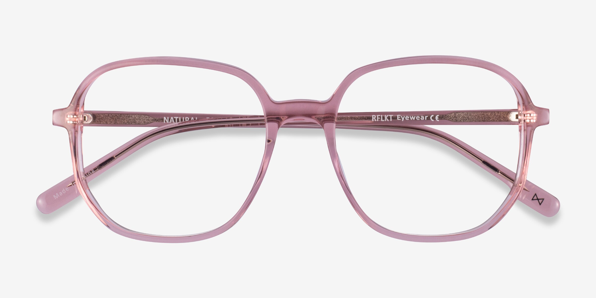 Natural Square Clear Pink Glasses for Women | Eyebuydirect