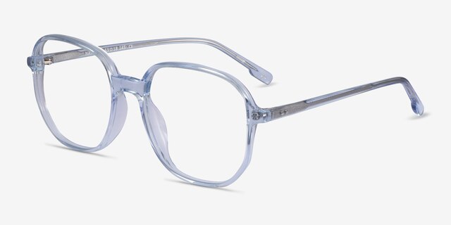 Natural Clear Blue AcetateEyeglass Frames from EyeBuyDirect, Angle View