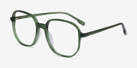 Natural Clear Green Acétate Montures de lunettes de vue d'EyeBuyDirect, Vue d'Angle