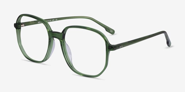 Natural Clear Green AcetateEyeglass Frames from EyeBuyDirect, Angle View